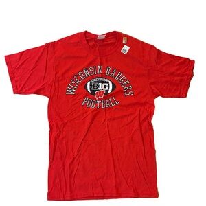 Port and Company Red Wisconsin Football Tee